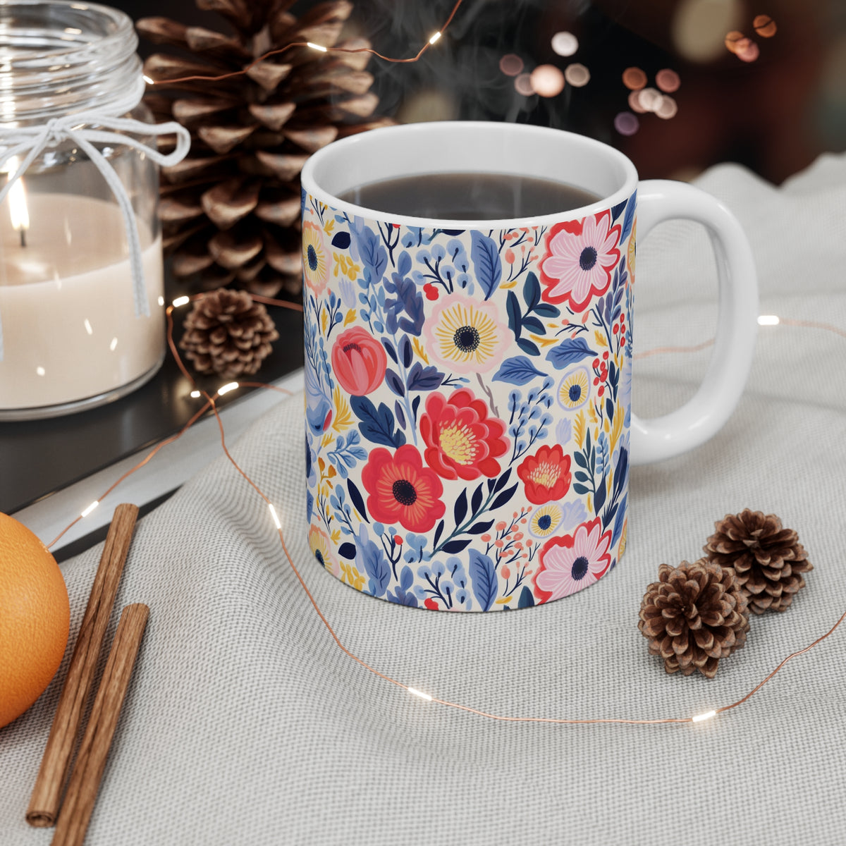Various Watercolor Design All Over Coffee Mug – Unique Artistic Ceramic Coffee Cup 254
