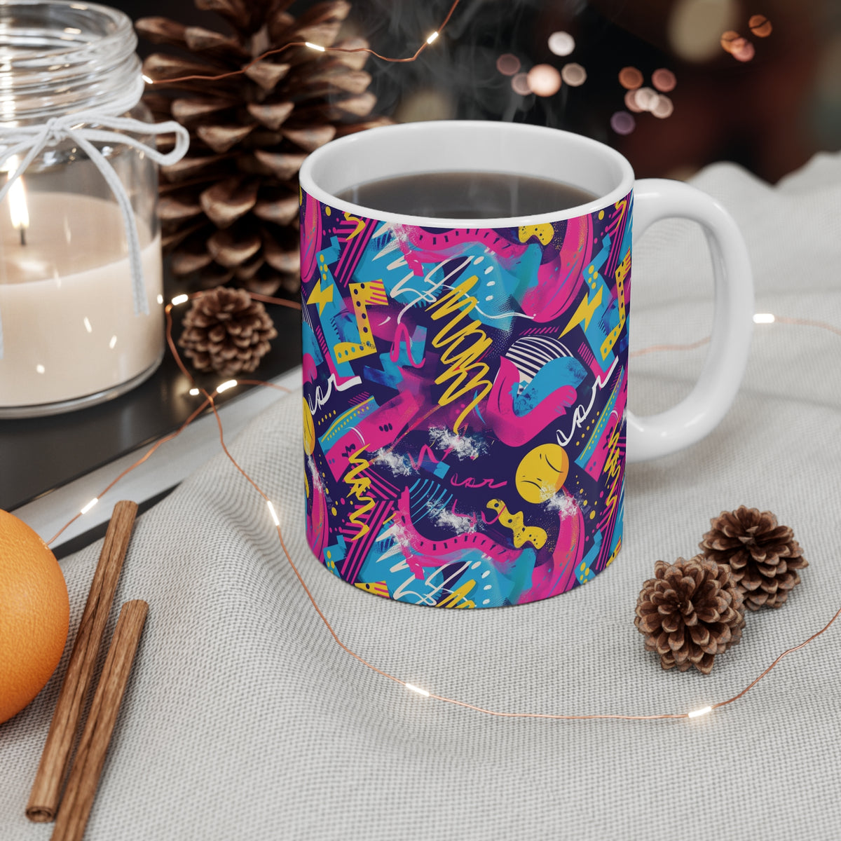 90s Retro Coffee Mug - Full Wrap Design 485