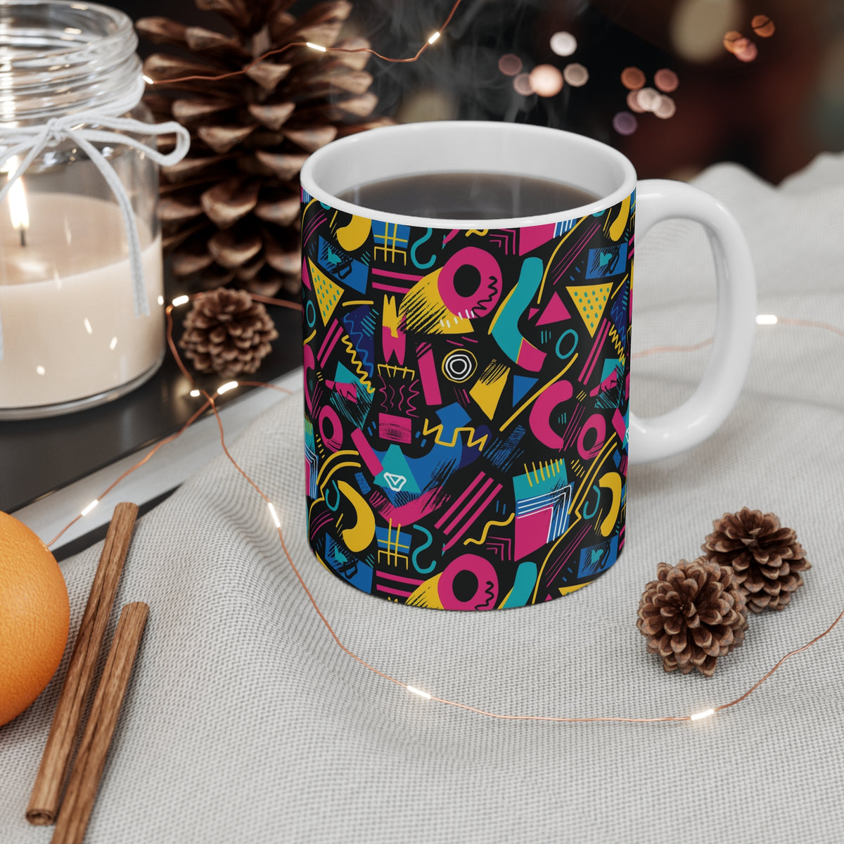 90s Retro Coffee Mug - Full Wrap Design 482