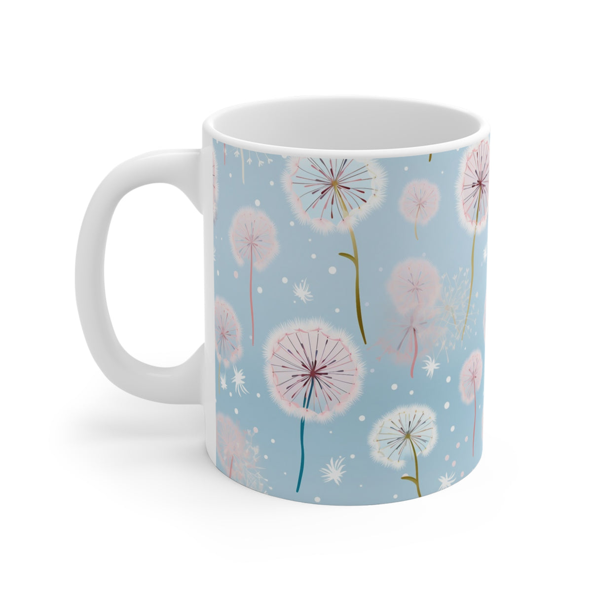 Pastel Dandelion Pattern Coffee Cup-Floral Ceramic Mug for Tea and Coffee  (2)