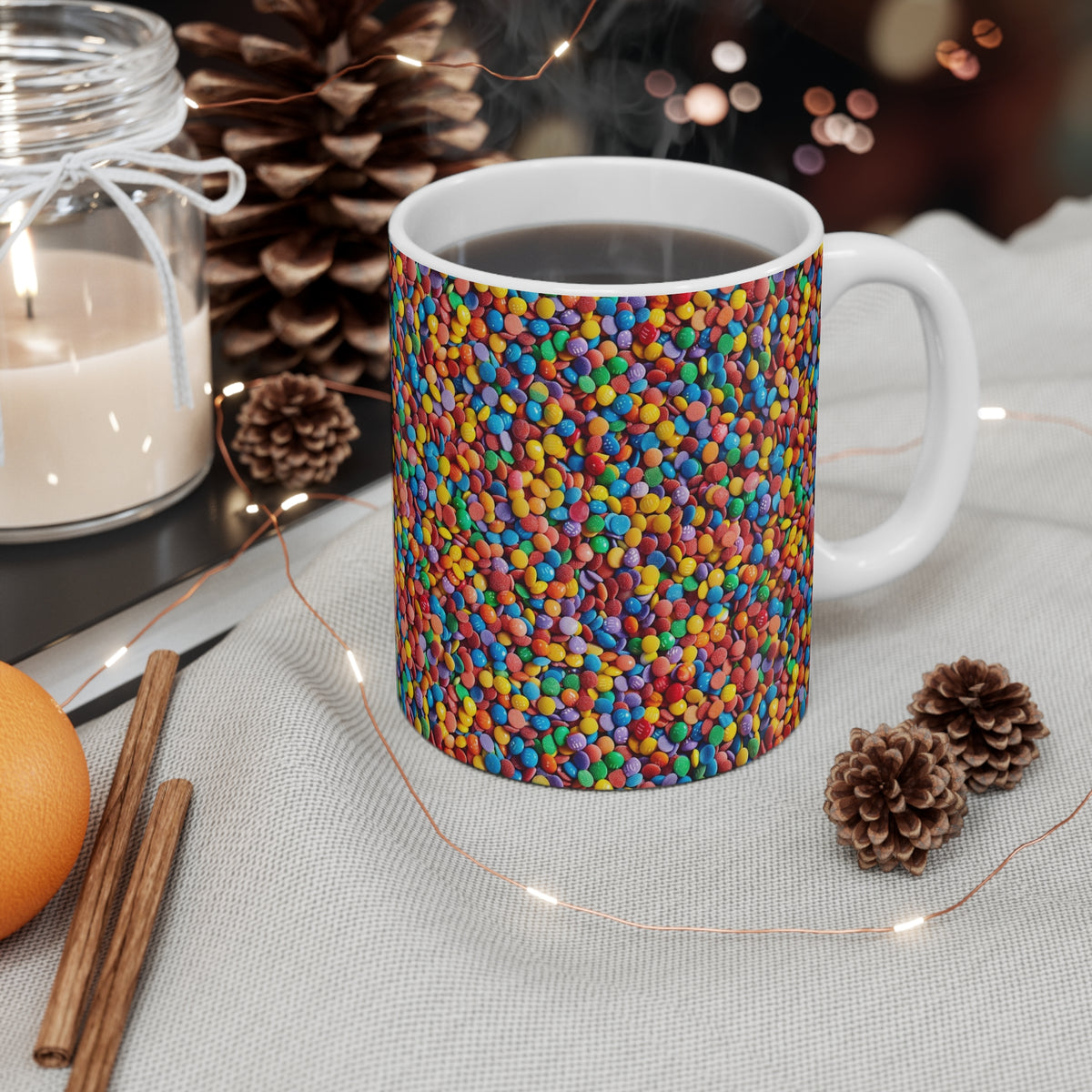 Colorful All-Over Candy Theme Coffee Mug Fun Ceramic Drinkware 205