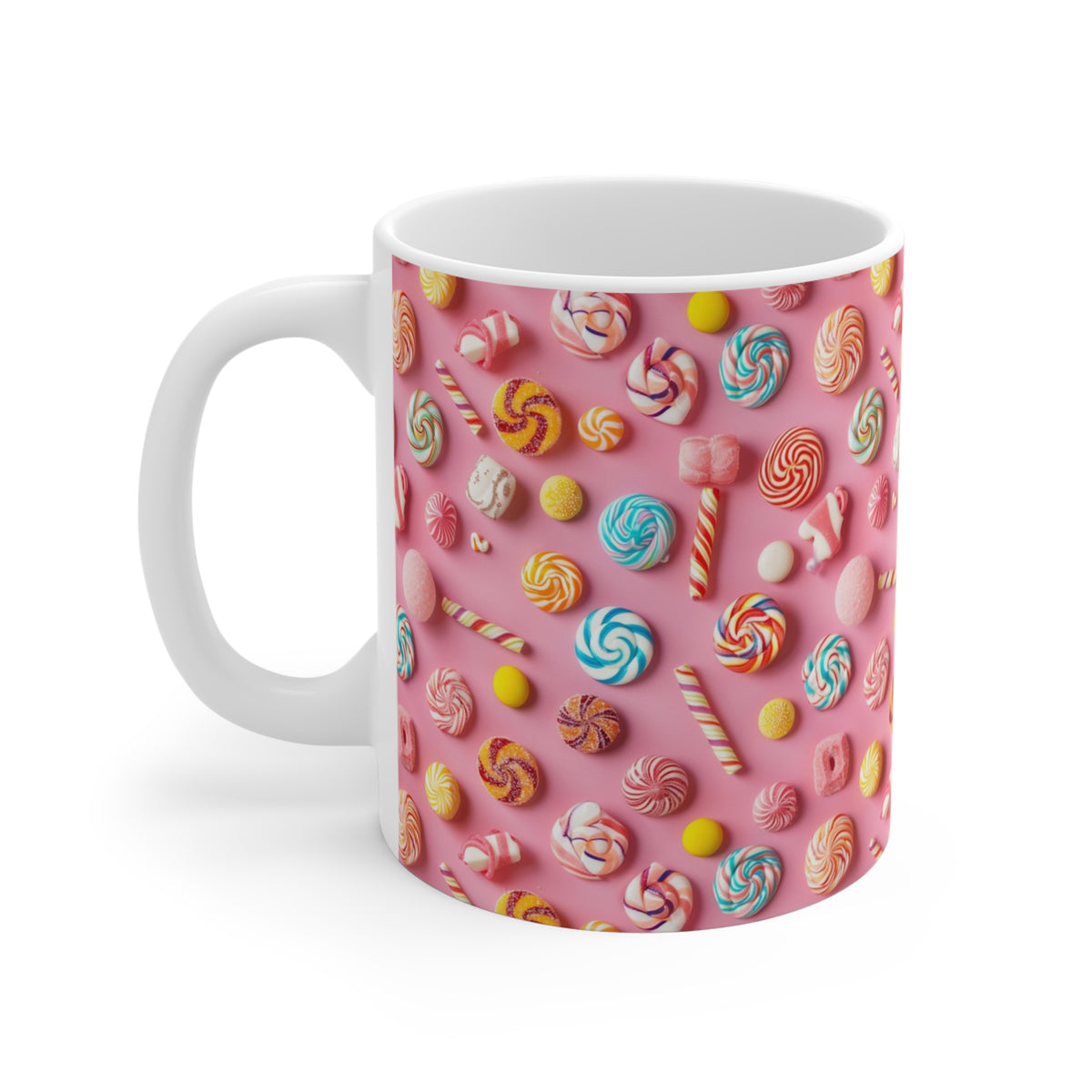 Colorful All-Over Candy Theme Coffee Mug Fun Ceramic Drinkware 361