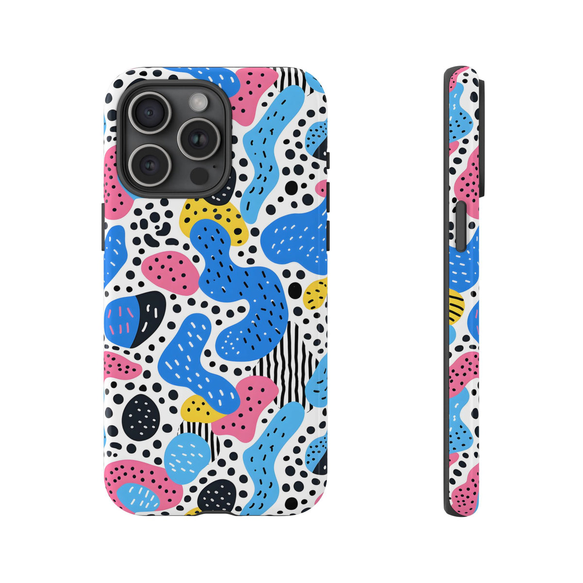 Abstract Baby Blue Memphis Design Phone Case – Sleek and Contemporary Artistry 2