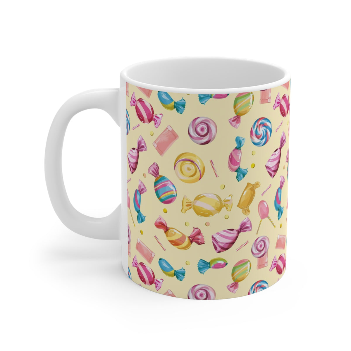 Colorful All-Over Candy Theme Coffee Mug Fun Ceramic Drinkware 021