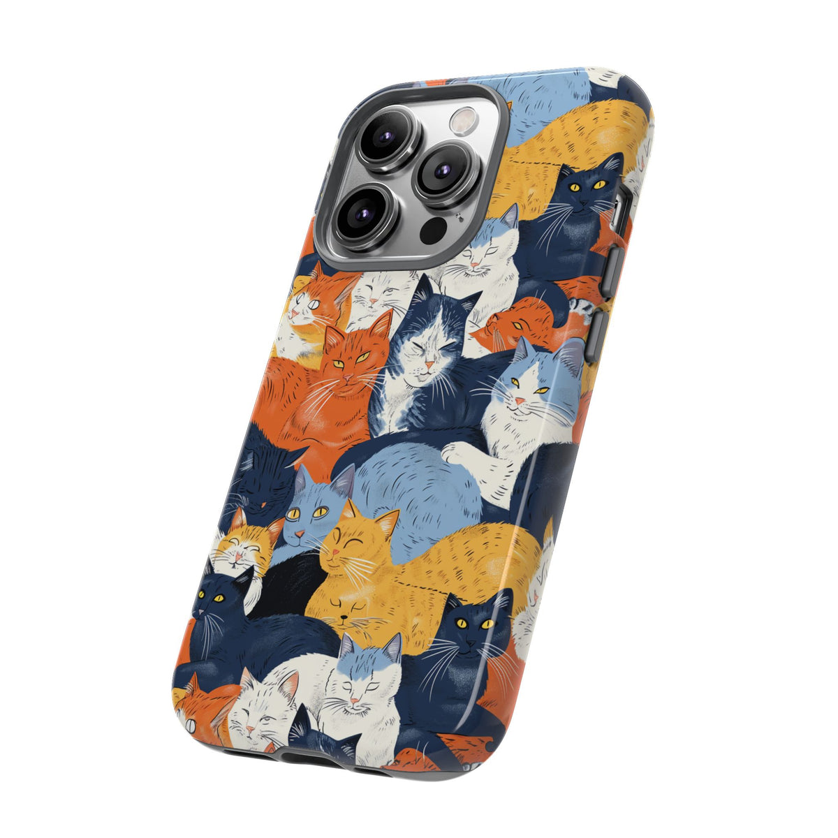 Seamless Cat Pattern Design Phone Case – Playful and Stylish Cat-Themed Phone Cover