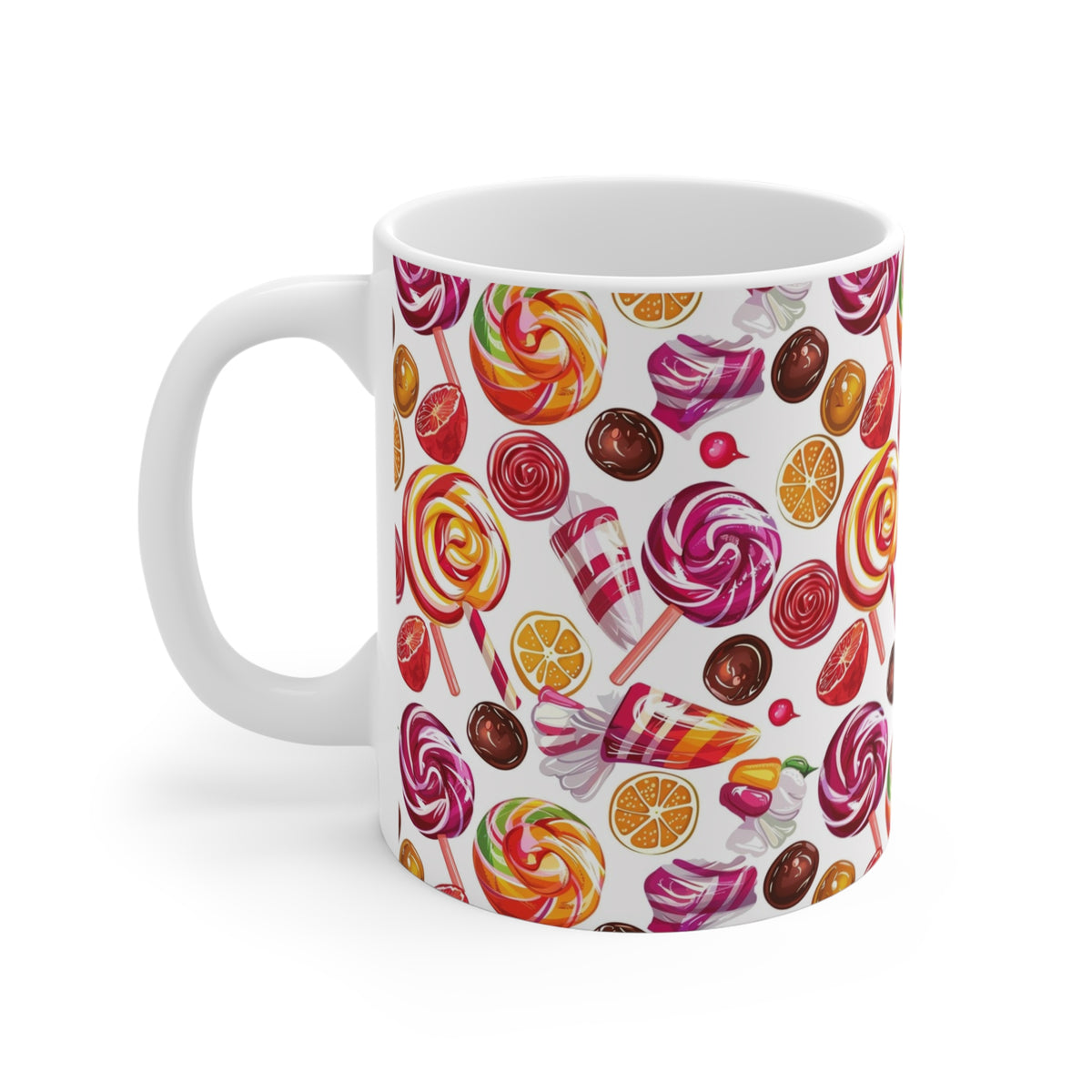 Colorful All-Over Candy Theme Coffee Mug Fun Ceramic Drinkware 411