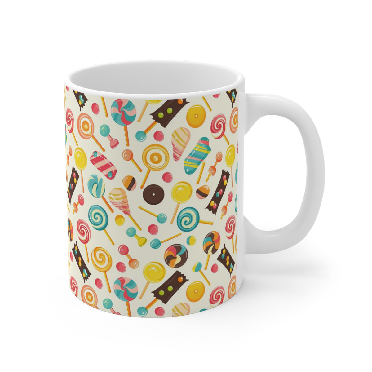 Colorful All-Over Candy Theme Coffee Mug Fun Ceramic Drinkware 210