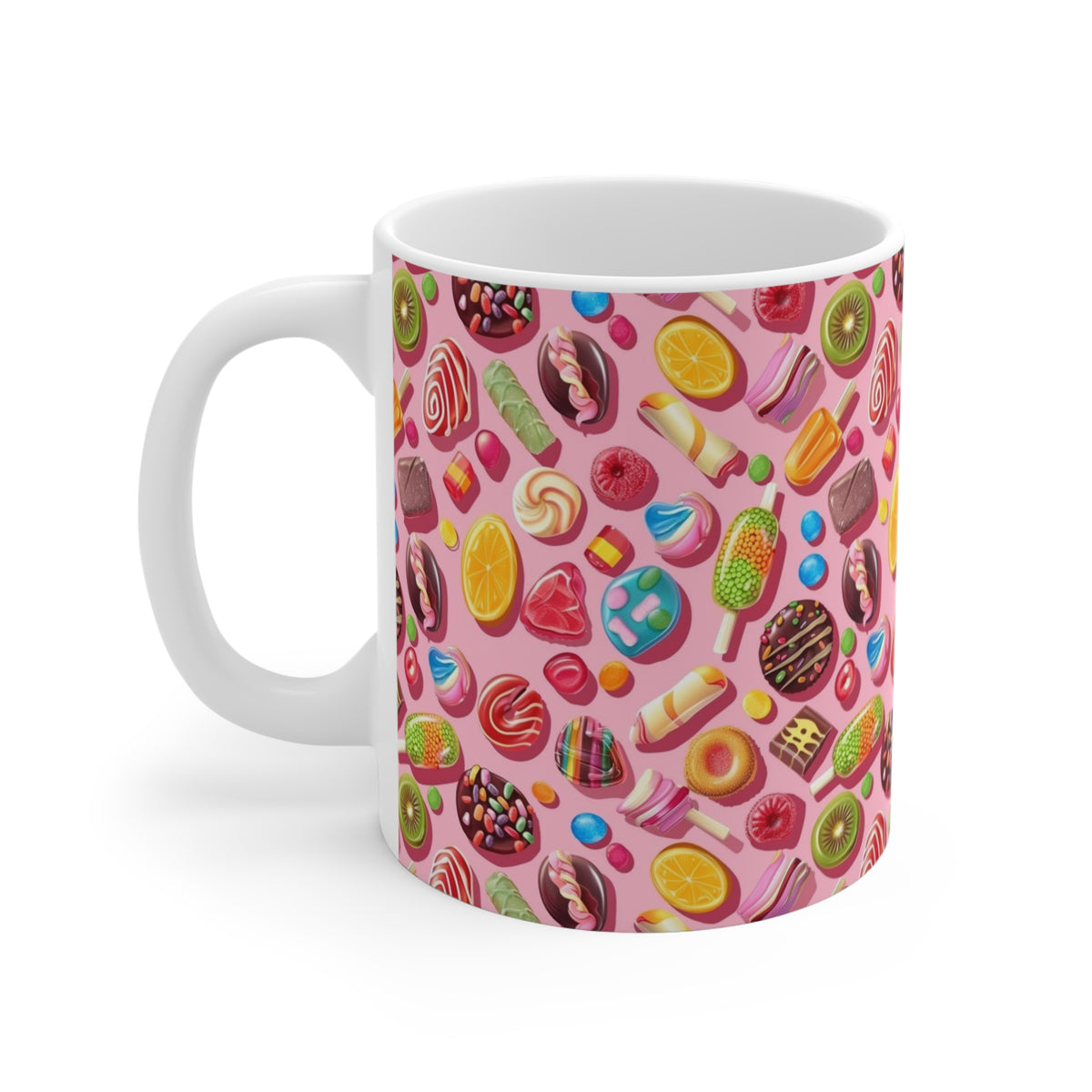 Colorful All-Over Candy Theme Coffee Mug Fun Ceramic Drinkware 041