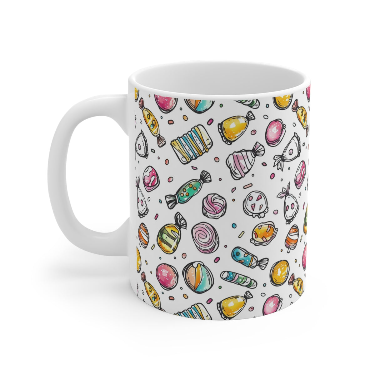 Colorful All-Over Candy Theme Coffee Mug Fun Ceramic Drinkware 024