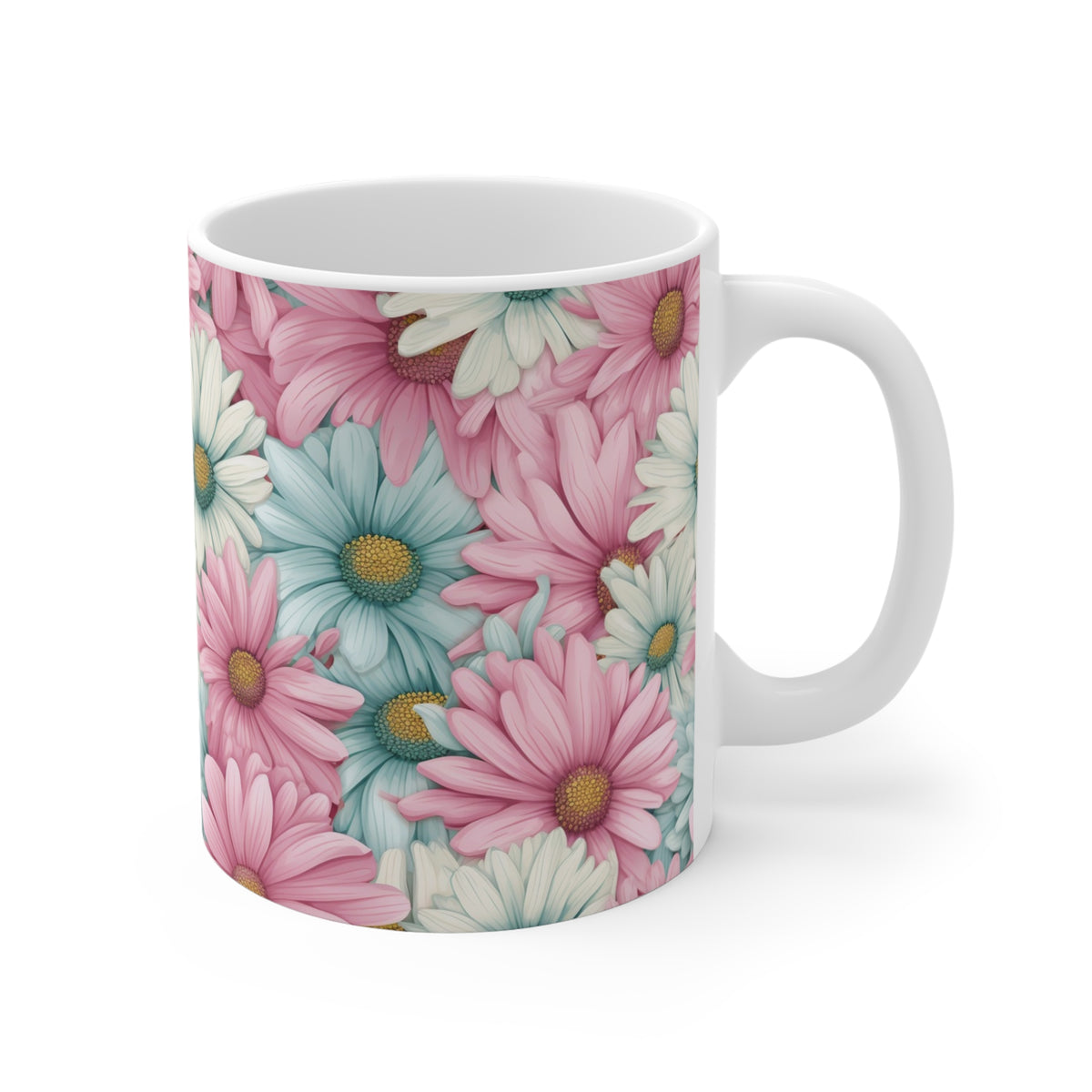 Pastel Daisies Pattern Coffee Cup-Floral Ceramic Mug for Tea and Coffee  (12)