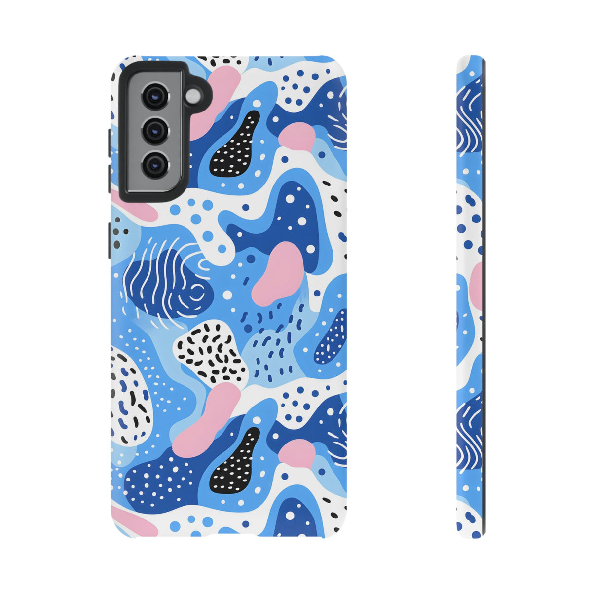 Abstract Baby Blue Memphis Design Phone Case – Sleek and Contemporary Artistry