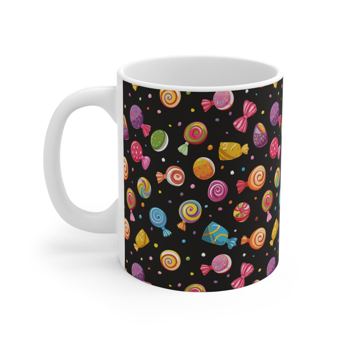 Colorful All-Over Candy Theme Coffee Mug Fun Ceramic Drinkware 289