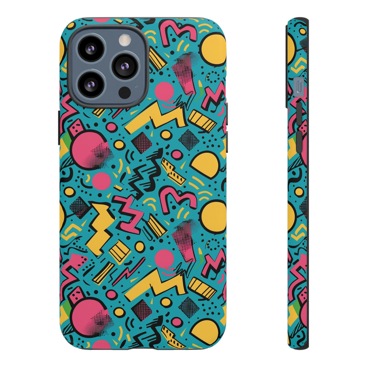 90s Themed Seamless Pattern Phone Case – Embrace Retro Style and Protection 253