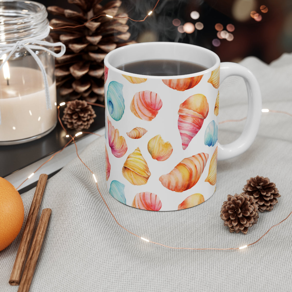 Various Watercolor Design All Over Coffee Mug – Unique Artistic Ceramic Coffee Cup 517