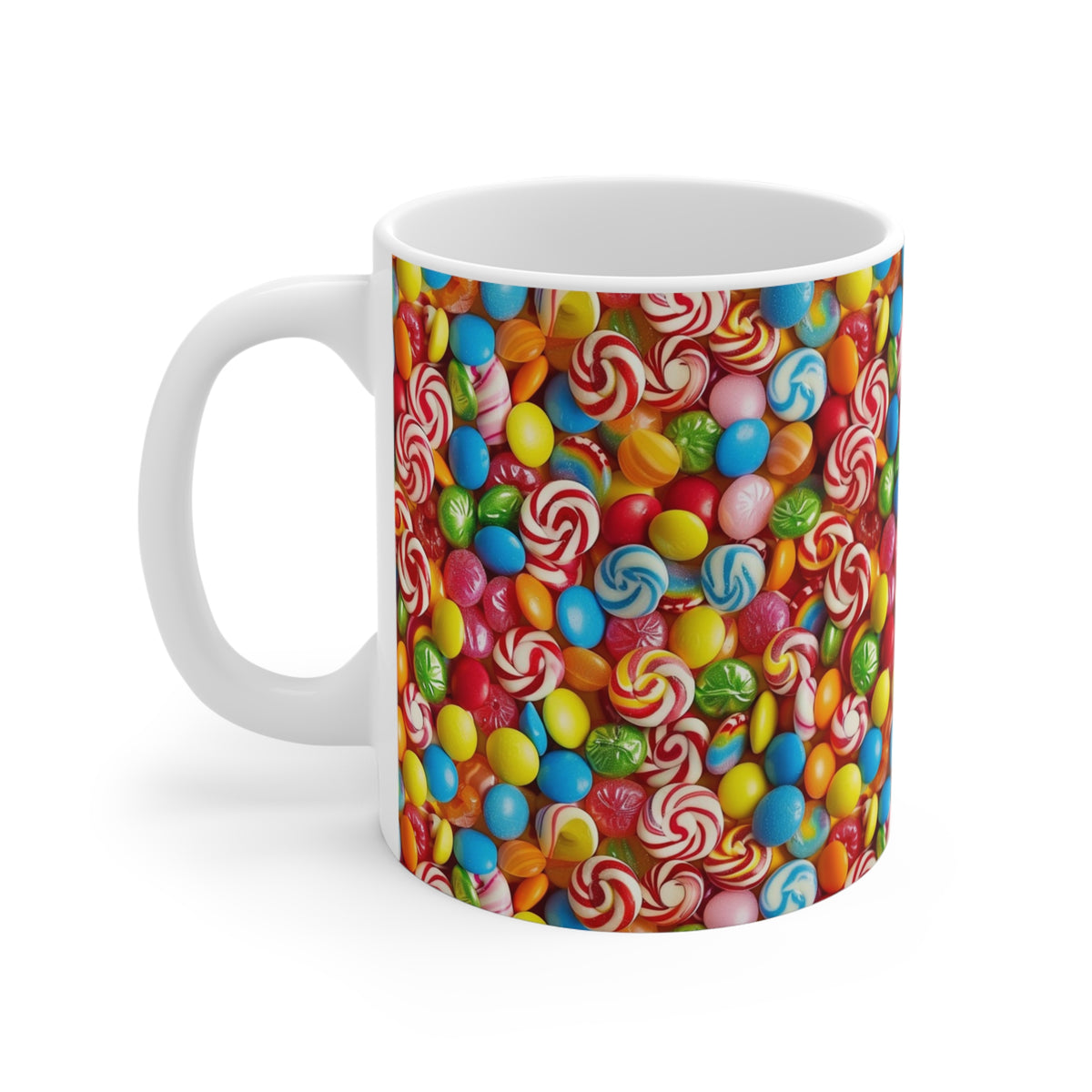 Colorful All-Over Candy Theme Coffee Mug Fun Ceramic Drinkware 342