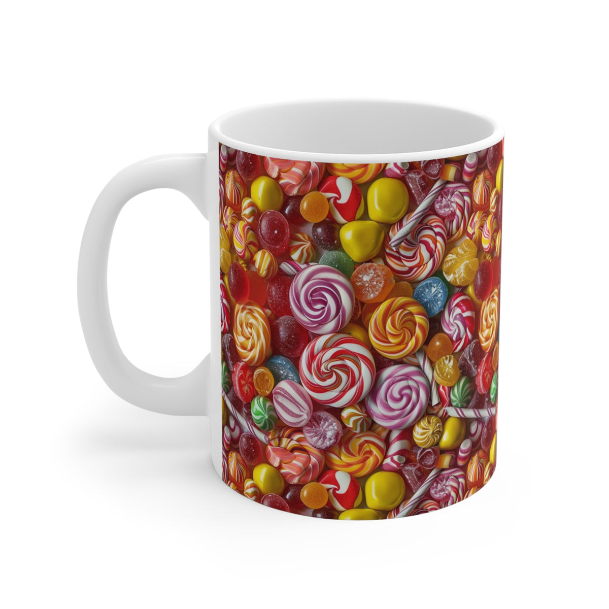 Colorful All-Over Candy Theme Coffee Mug Fun Ceramic Drinkware 463