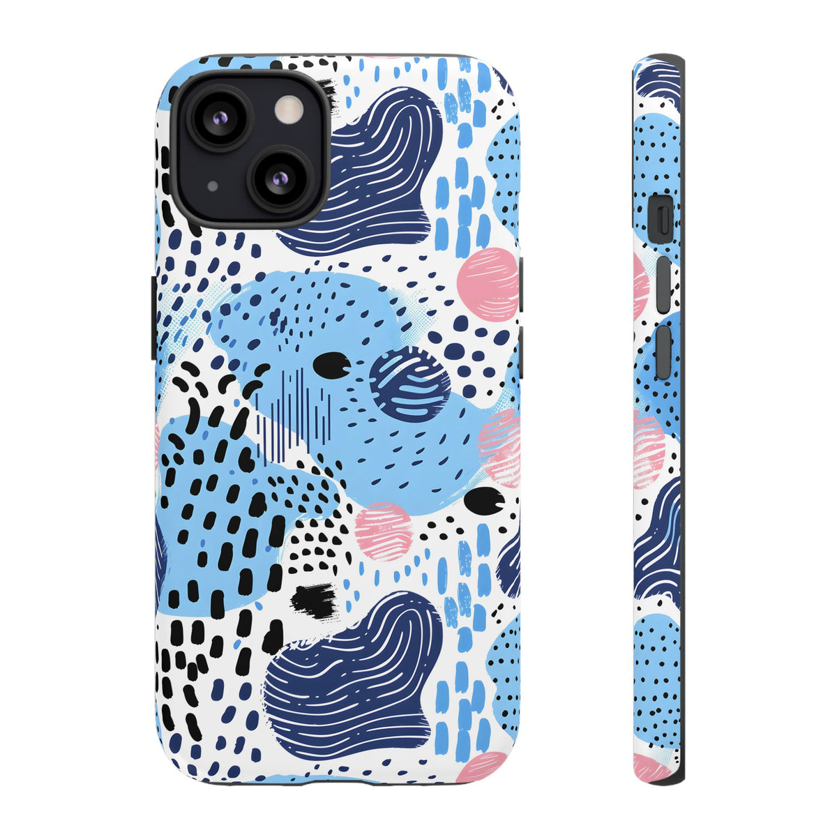 Abstract Baby Blue Memphis Design Phone Case – Sleek and Contemporary Artistry 3