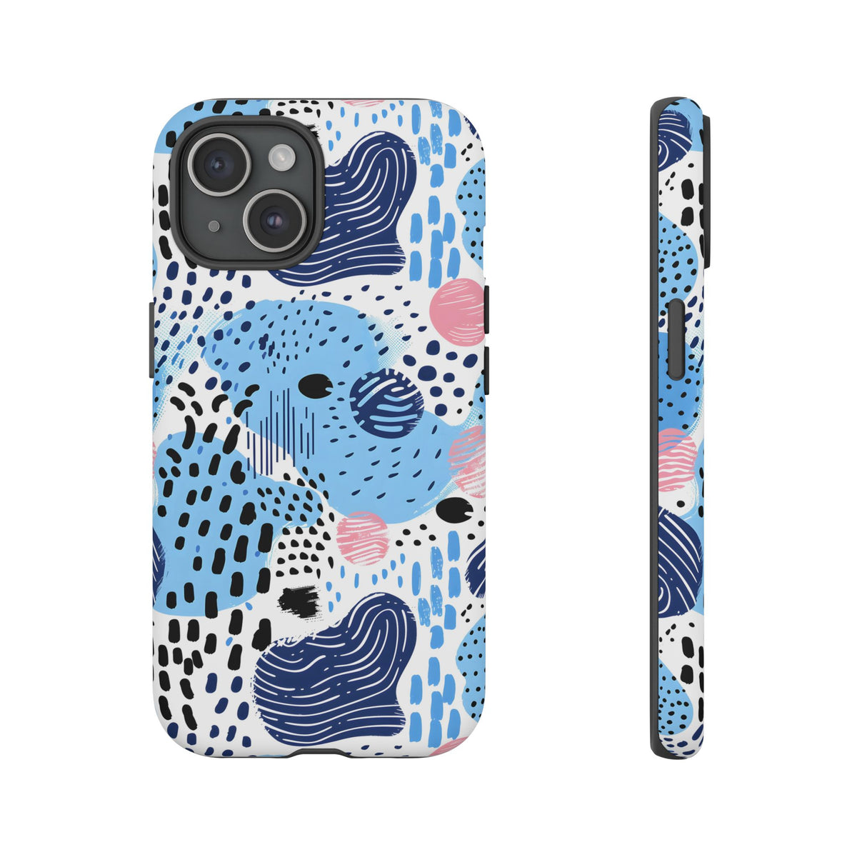 Abstract Baby Blue Memphis Design Phone Case – Sleek and Contemporary Artistry 3