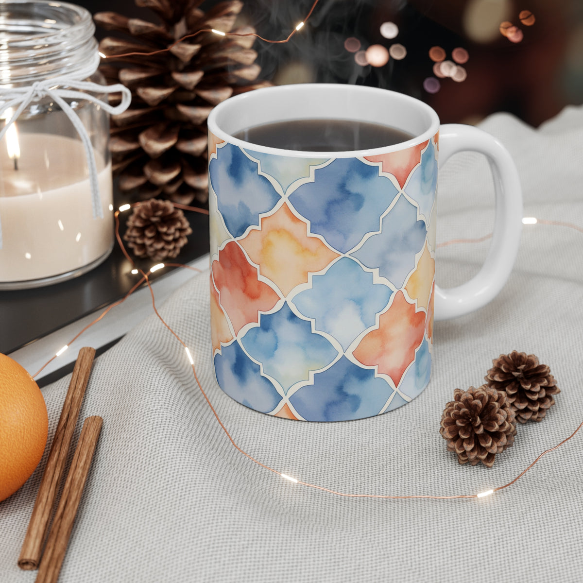 Various Watercolor Design All Over Coffee Mug – Unique Artistic Ceramic Coffee Cup 856