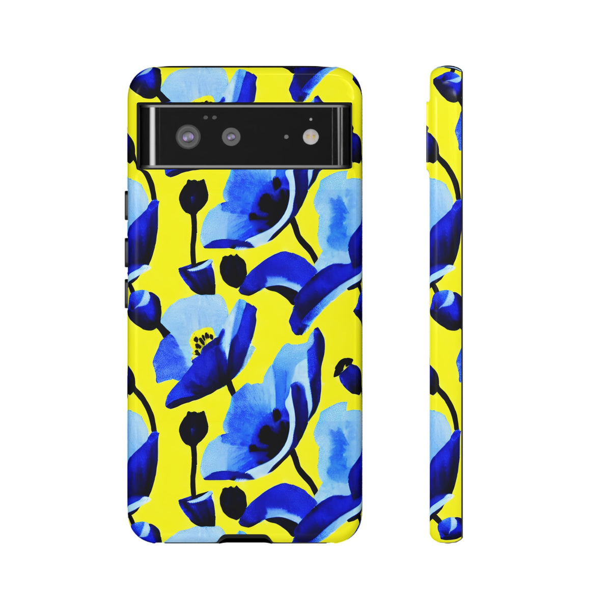 Vibrant Blue Floral Phone Case – A Perfect Fusion of Style and Protection