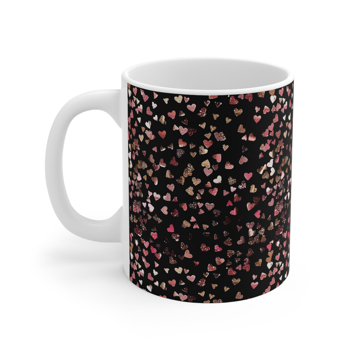 Colorful Heart Design Coffee Mug - Endless Love Pattern Ceramic Cup 774