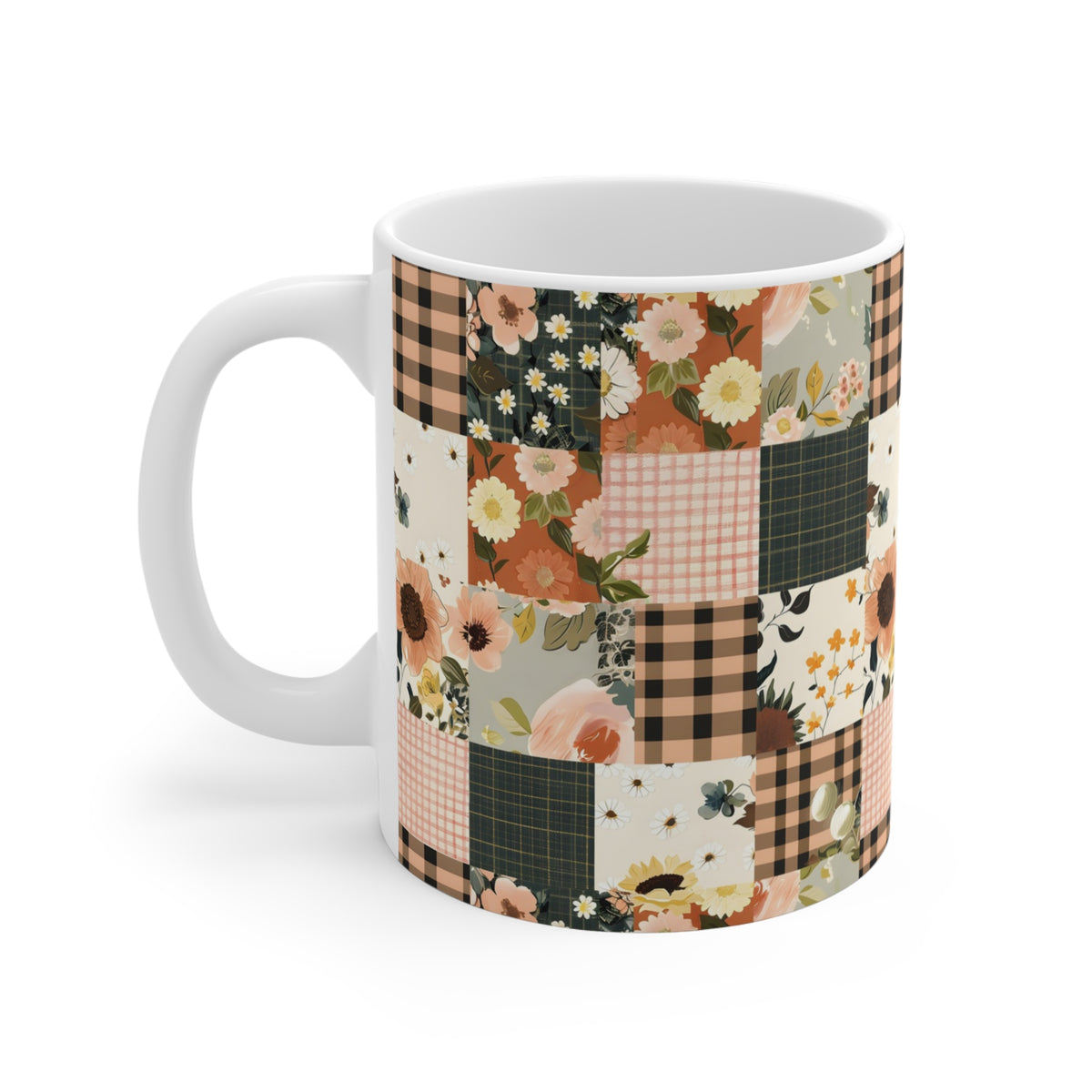 Farmhouse Patchwork Pastel Quilt Pattern Coffee Cup  (18)