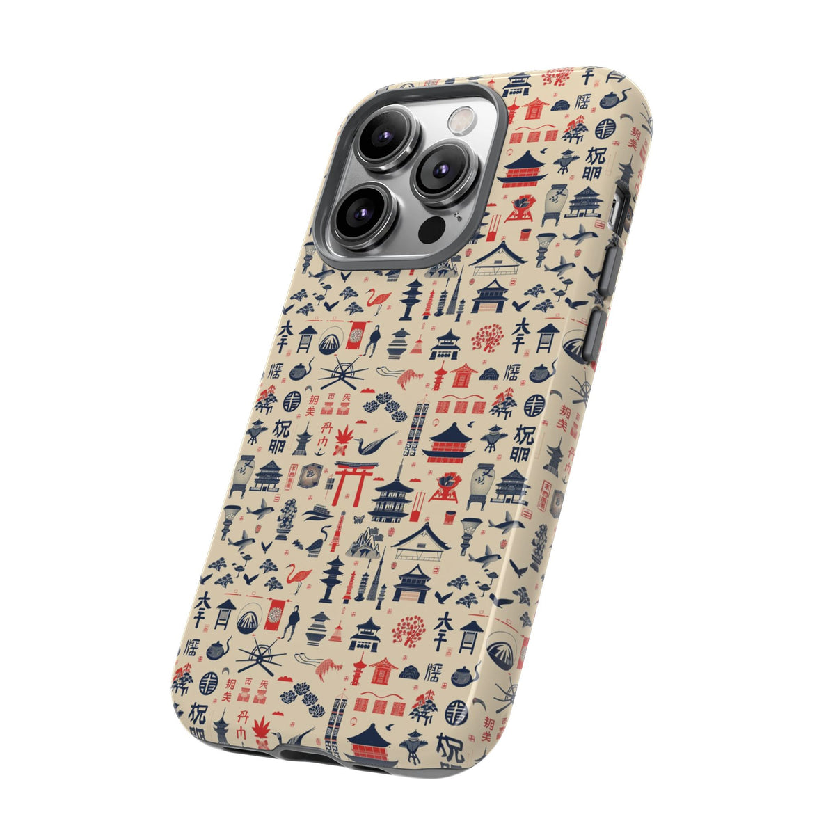 Japanese Pattern Phone Case – Elegant & Timeless Design for Your Phone 086