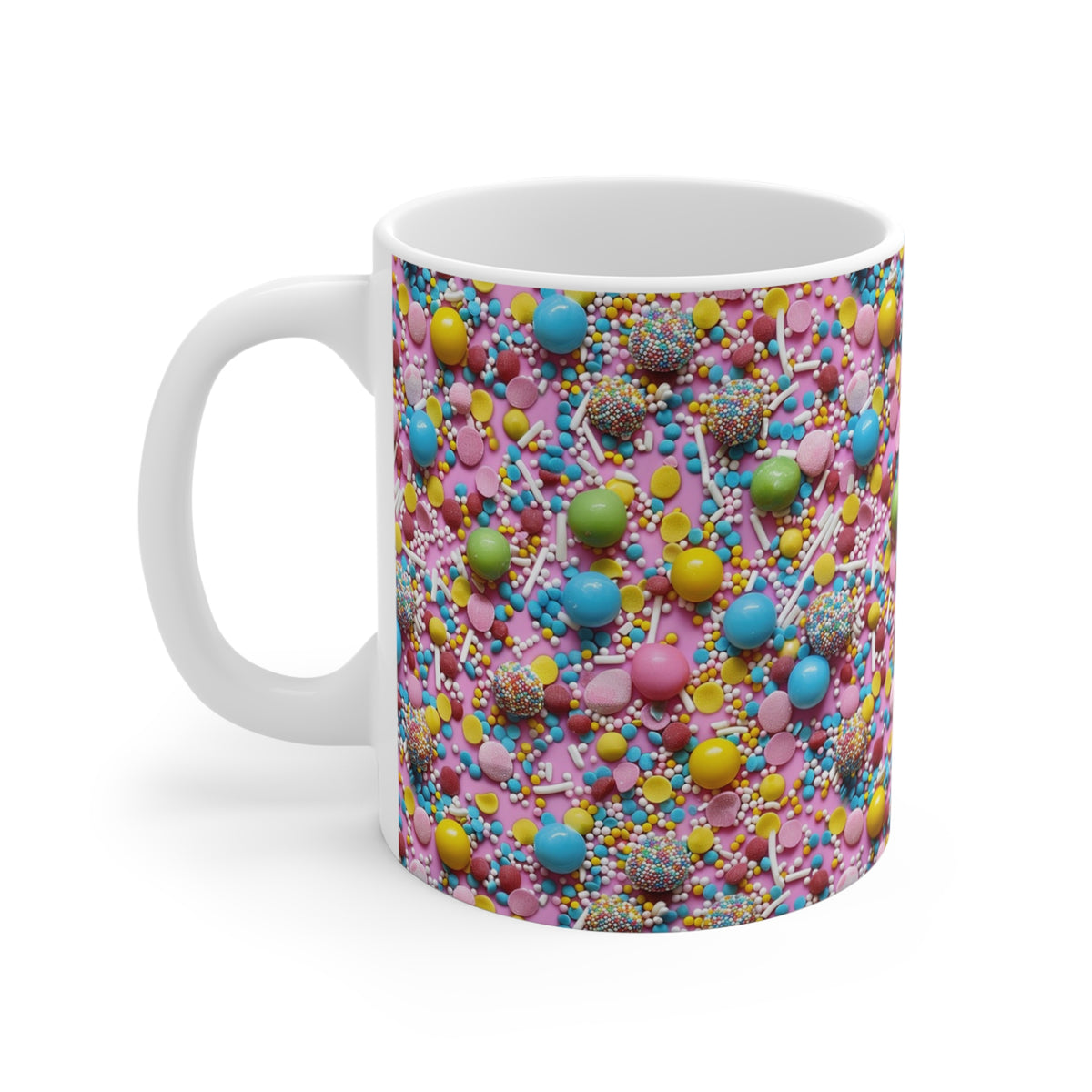 Colorful All-Over Candy Theme Coffee Mug Fun Ceramic Drinkware 274