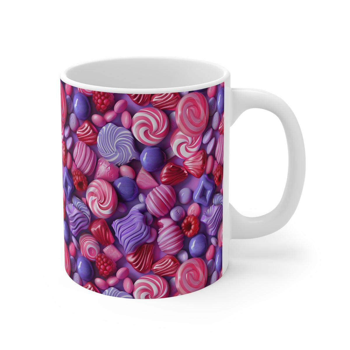 Colorful All-Over Candy Theme Coffee Mug Fun Ceramic Drinkware 032