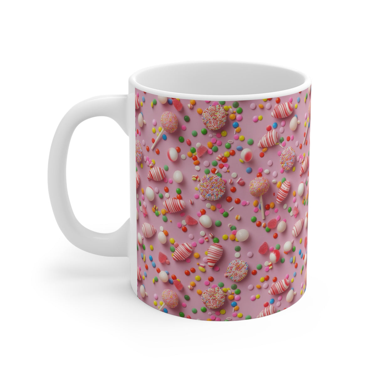 Colorful All-Over Candy Theme Coffee Mug Fun Ceramic Drinkware 385