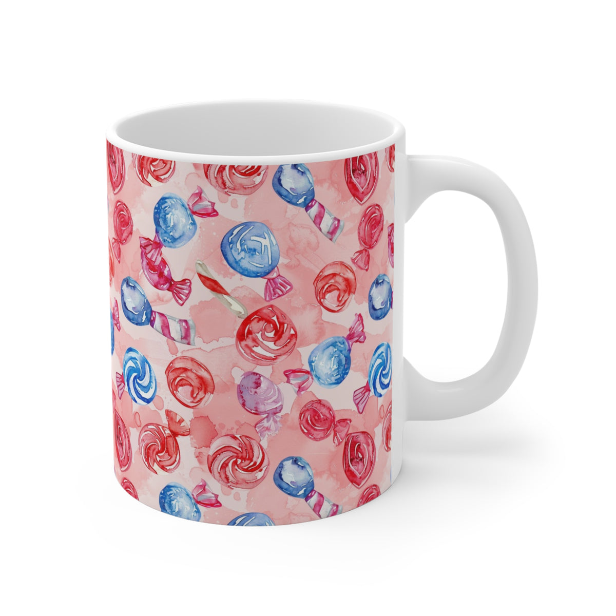 Colorful All-Over Candy Theme Coffee Mug Fun Ceramic Drinkware 464