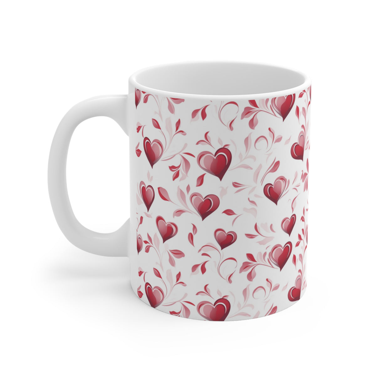Colorful Heart Design Coffee Mug - Endless Love Pattern Ceramic Cup 649