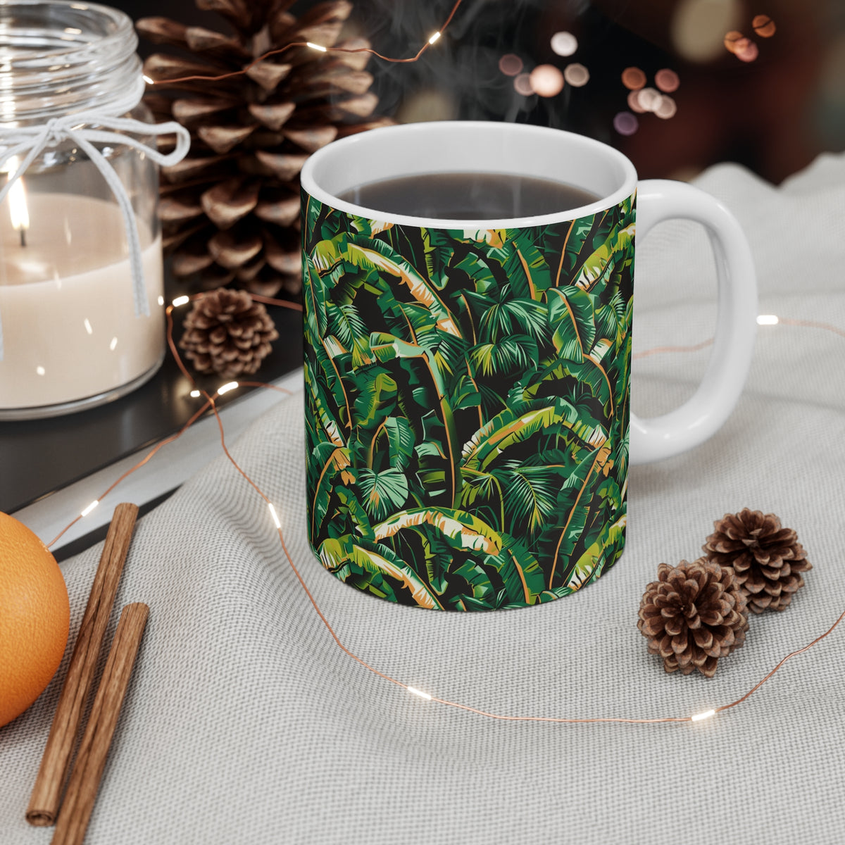 Endless Forest Pattern Coffee Mug - Nature-Inspired Ceramic Drinkware 200