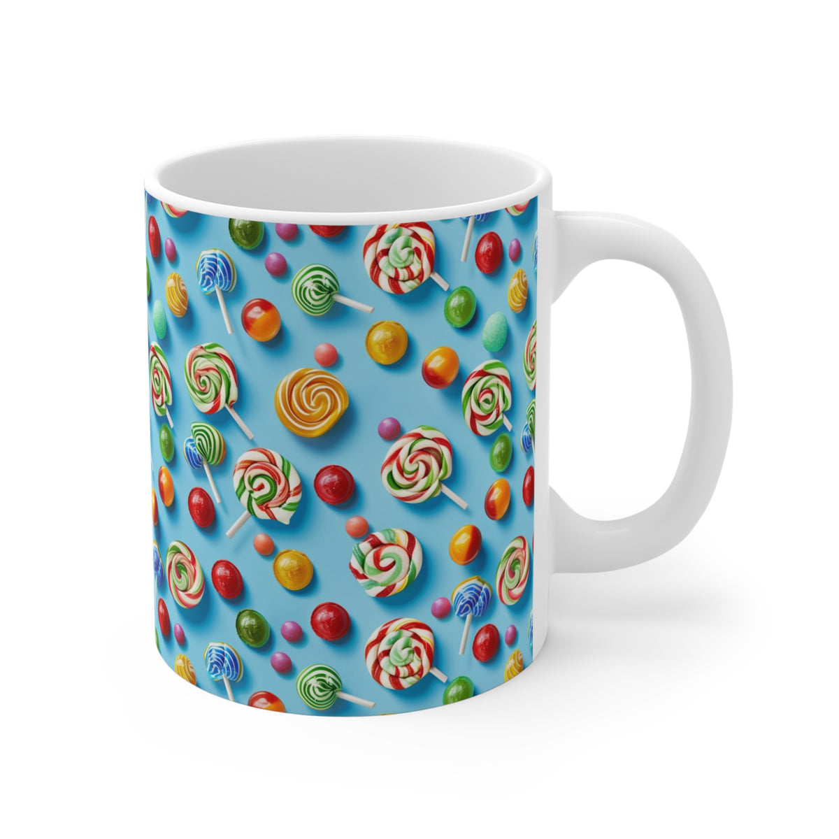 Colorful All-Over Candy Theme Coffee Mug Fun Ceramic Drinkware 105