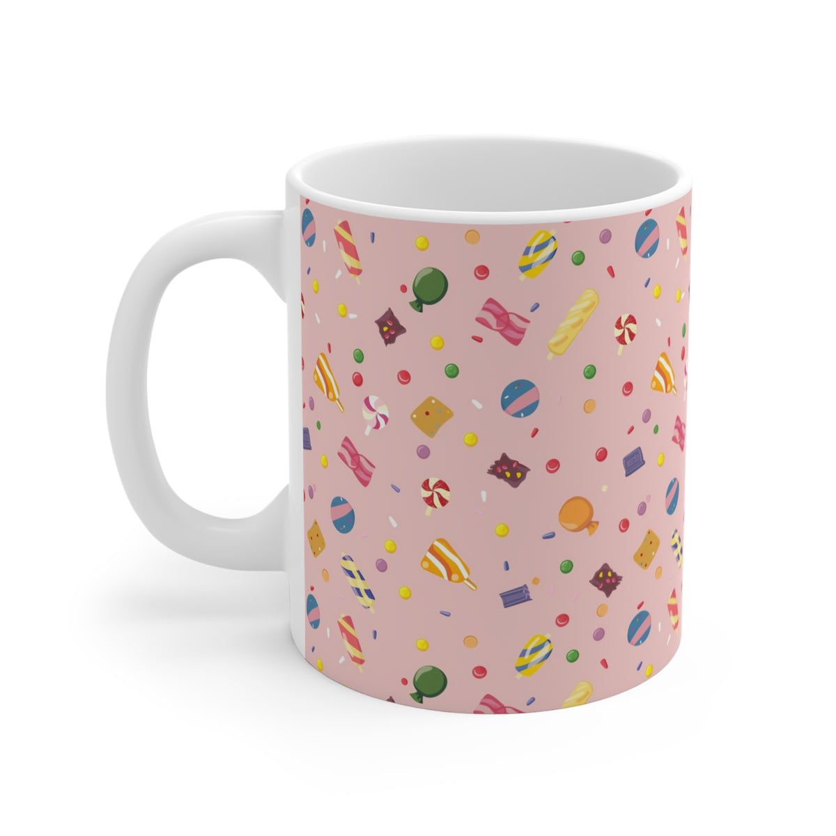 Colorful All-Over Candy Theme Coffee Mug Fun Ceramic Drinkware 458