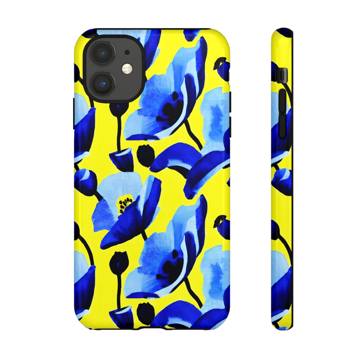 Vibrant Blue Floral Phone Case – A Perfect Fusion of Style and Protection