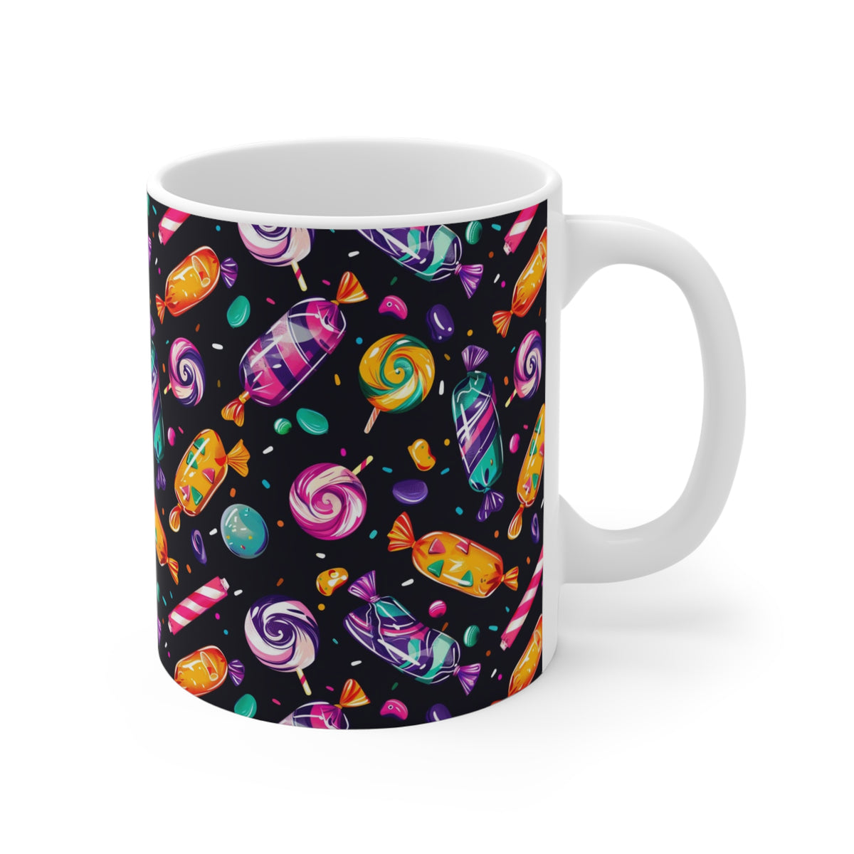 Colorful All-Over Candy Theme Coffee Mug Fun Ceramic Drinkware 312