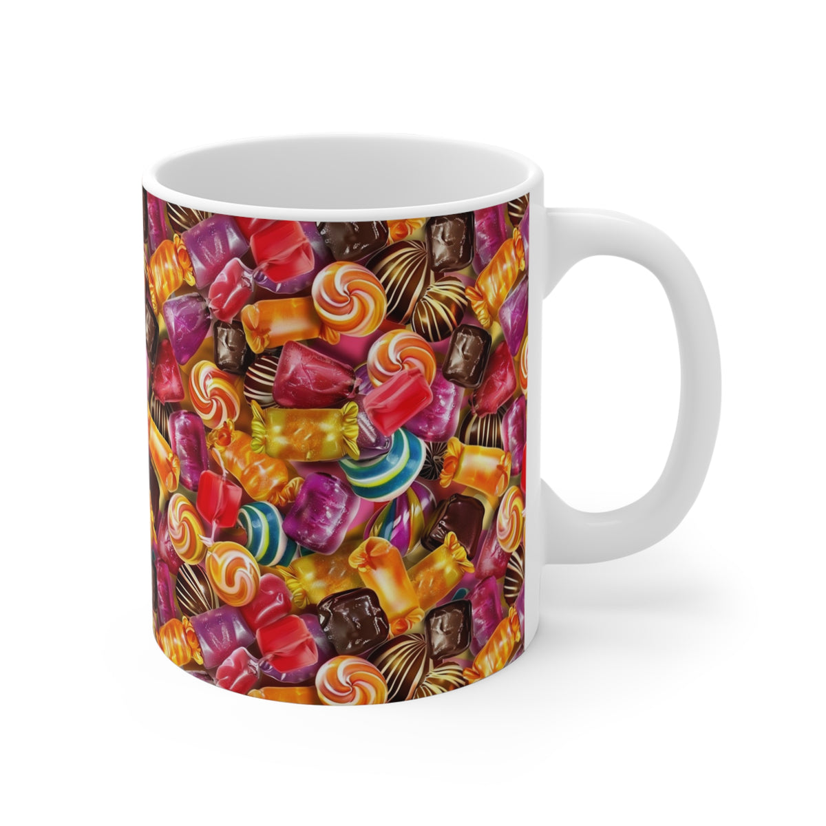 Colorful All-Over Candy Theme Coffee Mug Fun Ceramic Drinkware 116