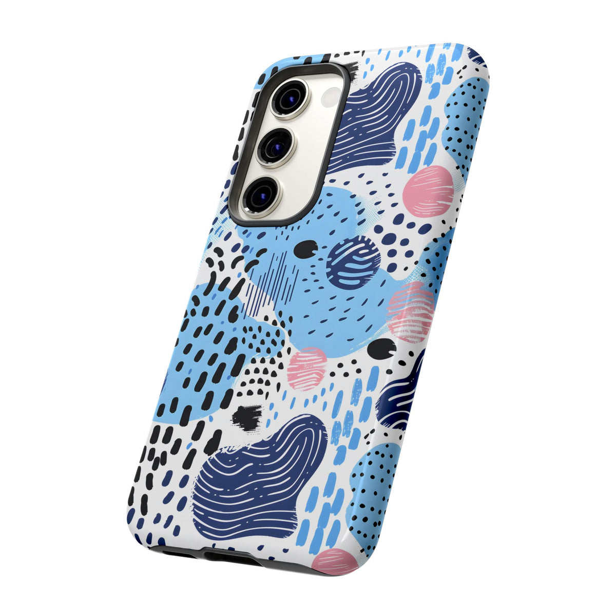 Abstract Baby Blue Memphis Design Phone Case – Sleek and Contemporary Artistry 3