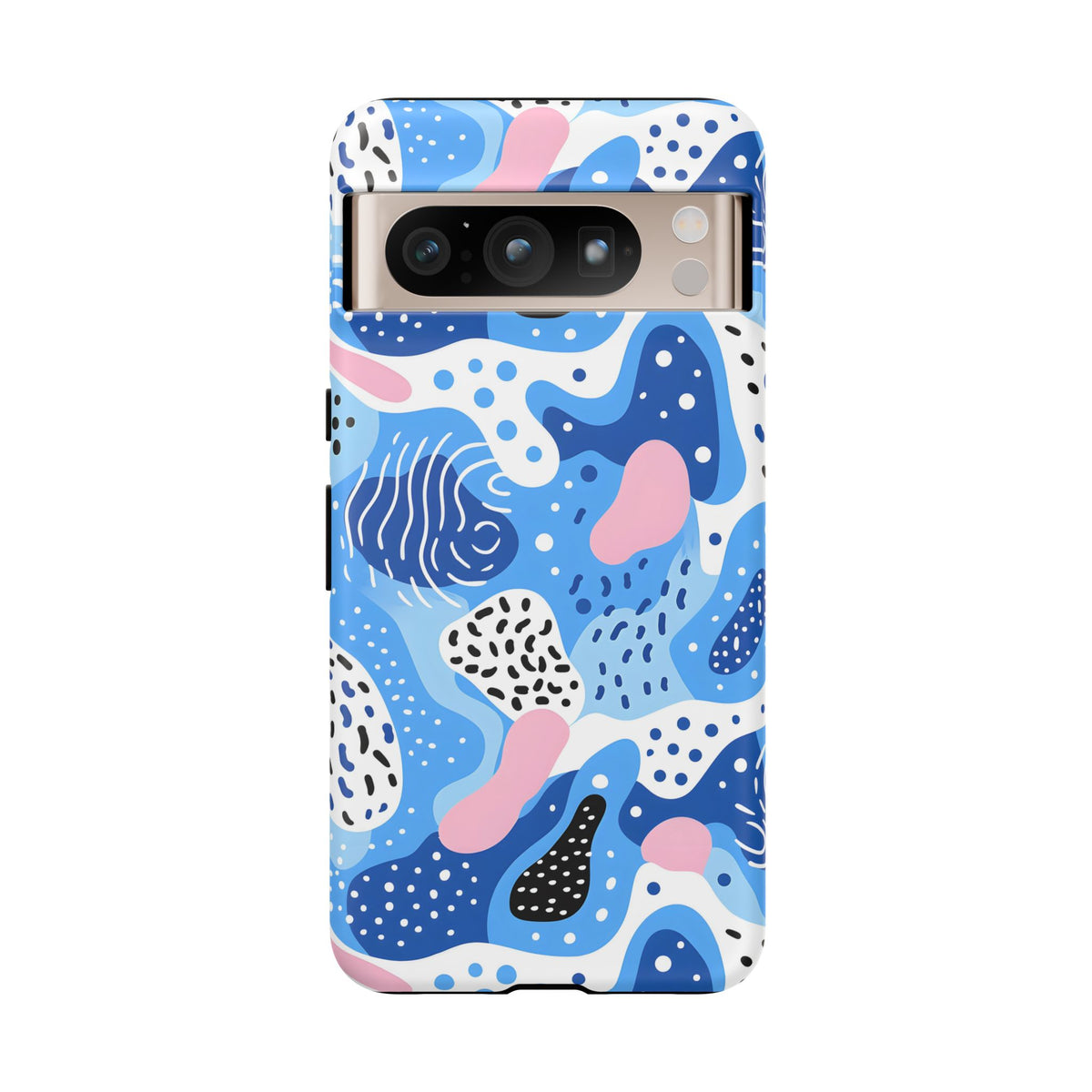 Abstract Baby Blue Memphis Design Phone Case – Sleek and Contemporary Artistry