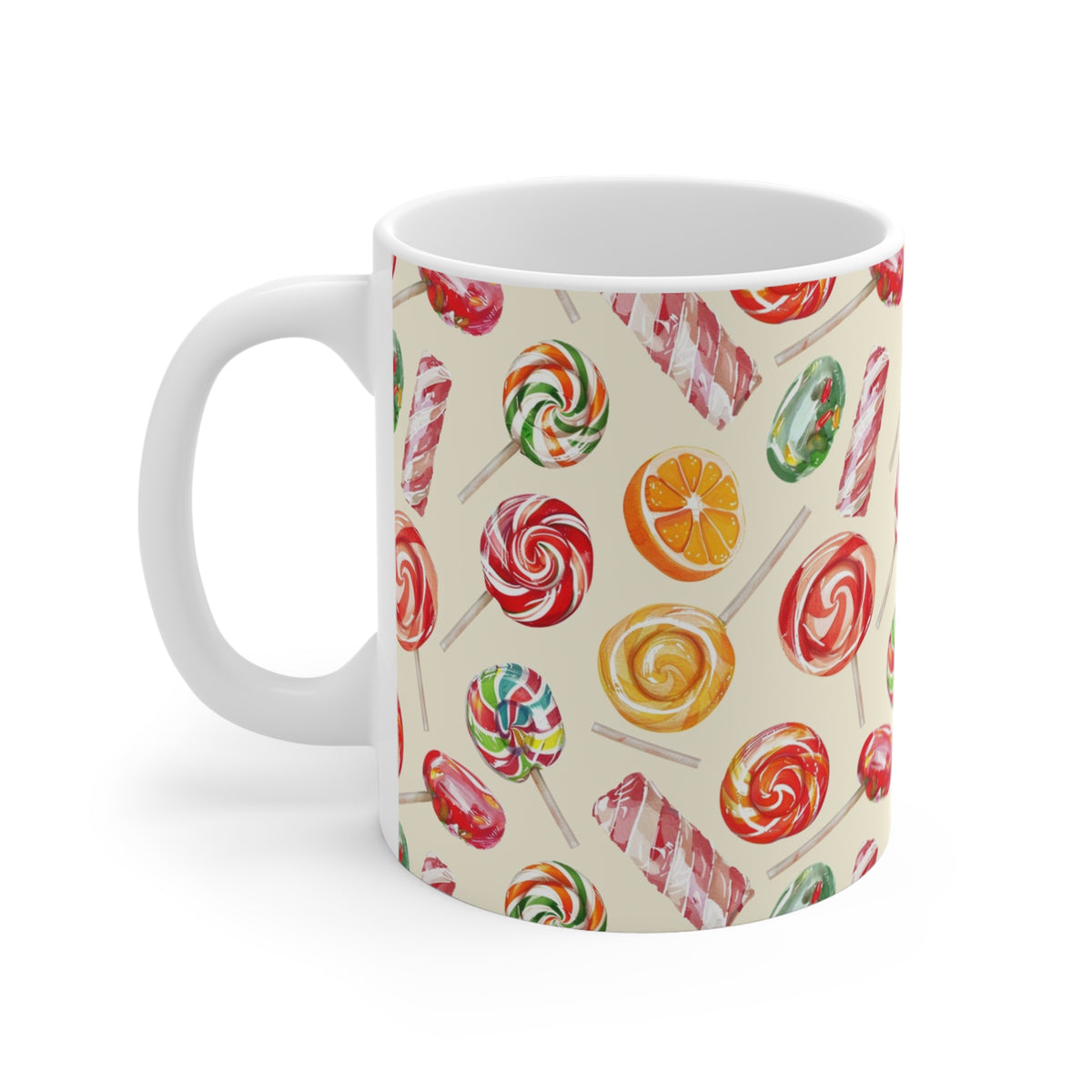 Colorful All-Over Candy Theme Coffee Mug Fun Ceramic Drinkware 400