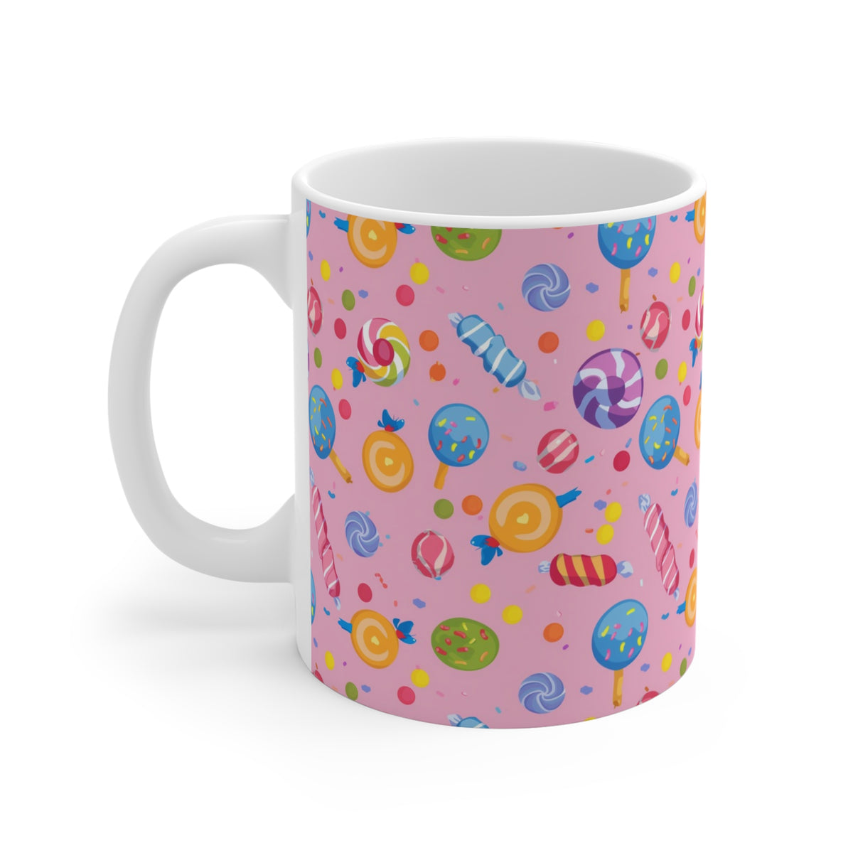 Colorful All-Over Candy Theme Coffee Mug Fun Ceramic Drinkware 399