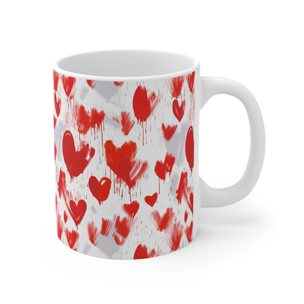Colorful Heart Design Coffee Mug - Endless Love Pattern Ceramic Cup 738