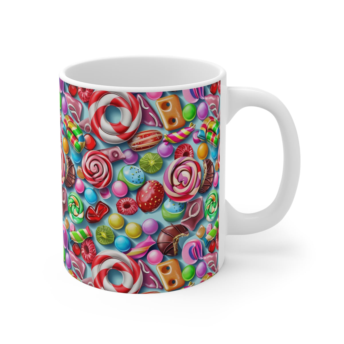 Colorful All-Over Candy Theme Coffee Mug Fun Ceramic Drinkware 318