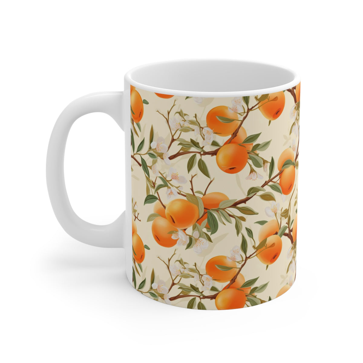 Vibrant Infinite Fruit Pattern Coffee Mug - Unique Ceramic Drinkware 942
