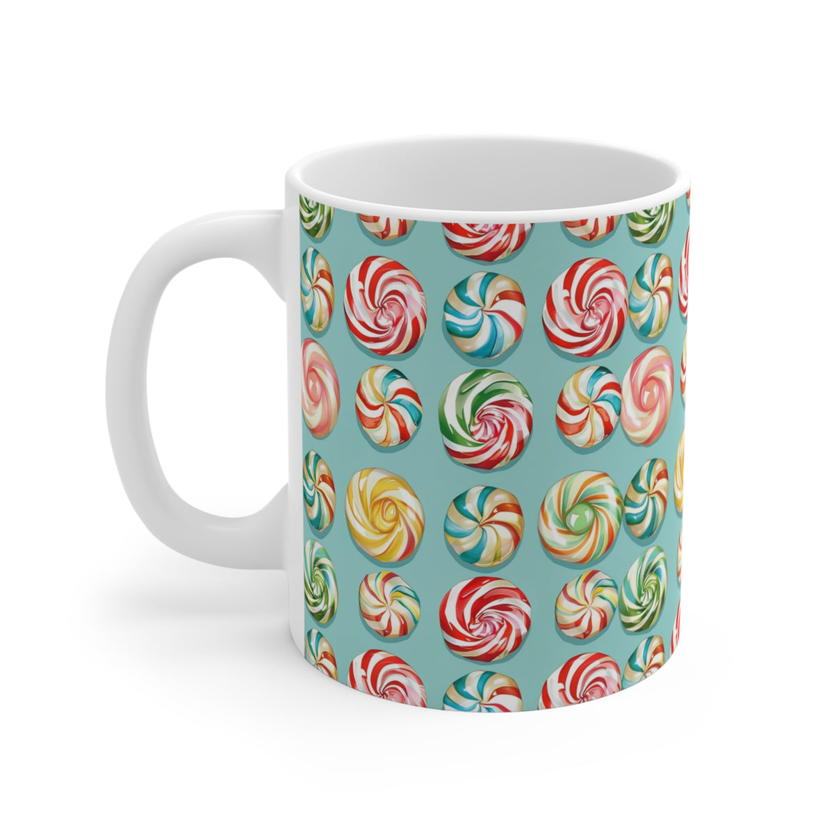 Colorful All-Over Candy Theme Coffee Mug Fun Ceramic Drinkware 456