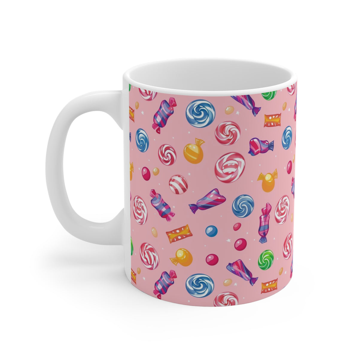 Colorful All-Over Candy Theme Coffee Mug Fun Ceramic Drinkware 044