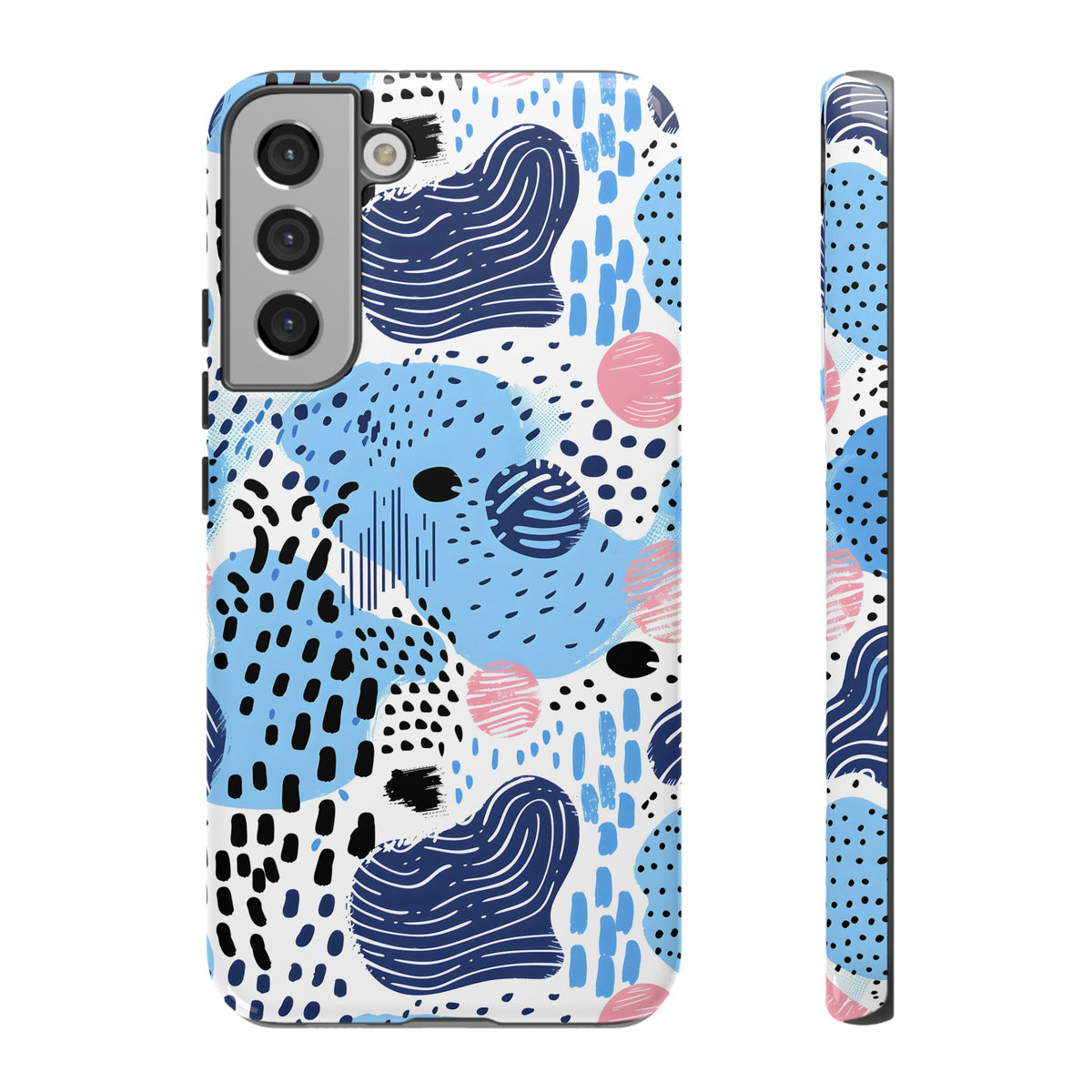 Abstract Baby Blue Memphis Design Phone Case – Sleek and Contemporary Artistry 3