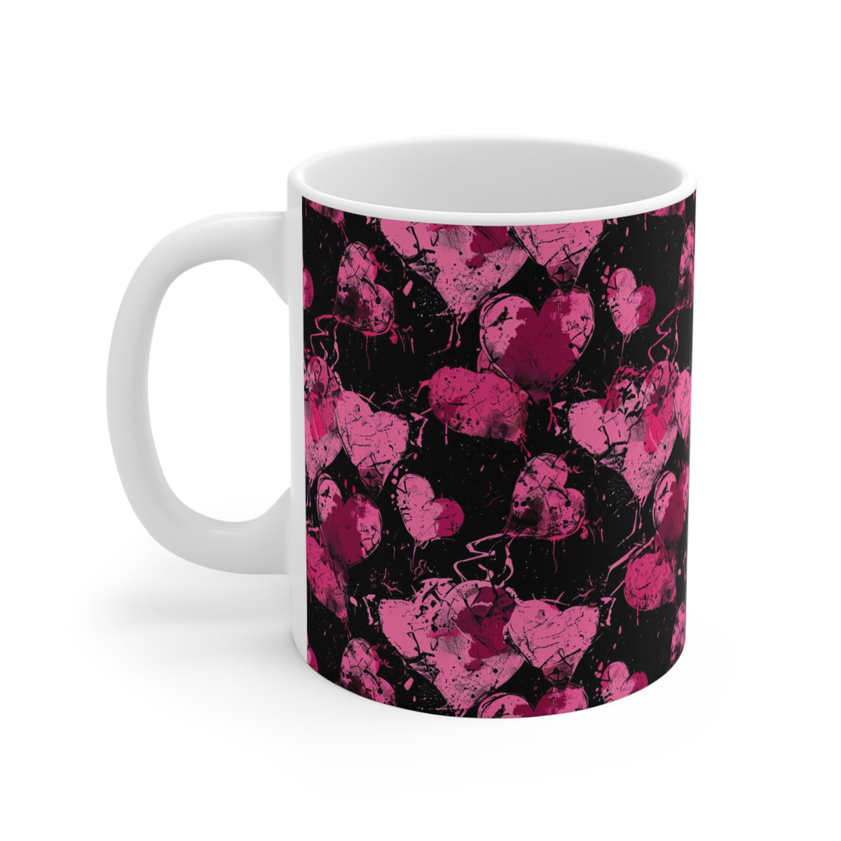 Colorful Heart Design Coffee Mug - Endless Love Pattern Ceramic Cup 310