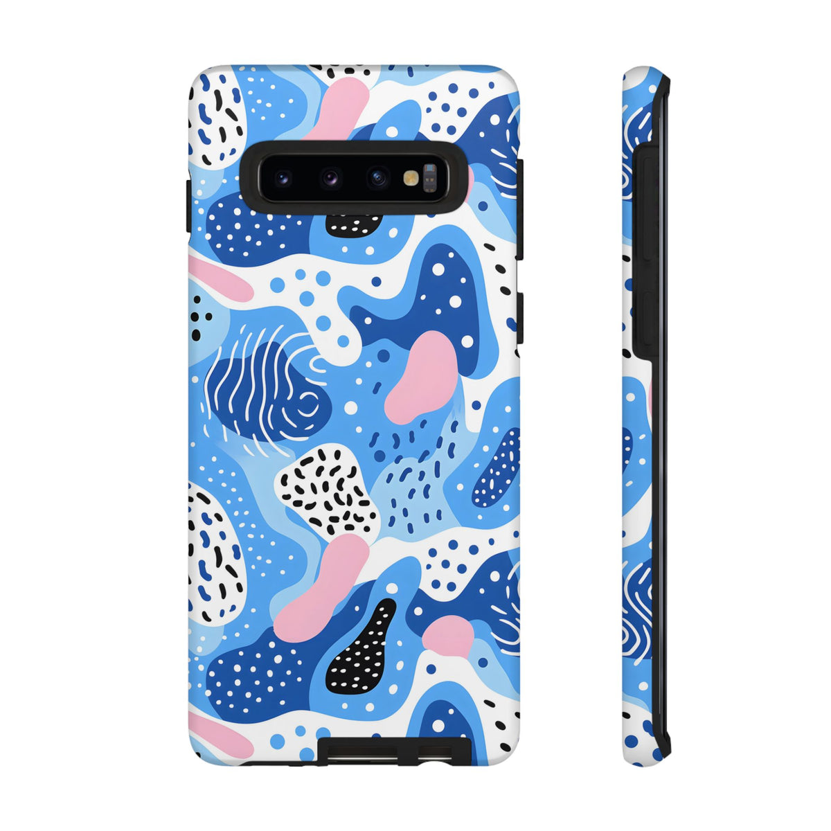 Abstract Baby Blue Memphis Design Phone Case – Sleek and Contemporary Artistry